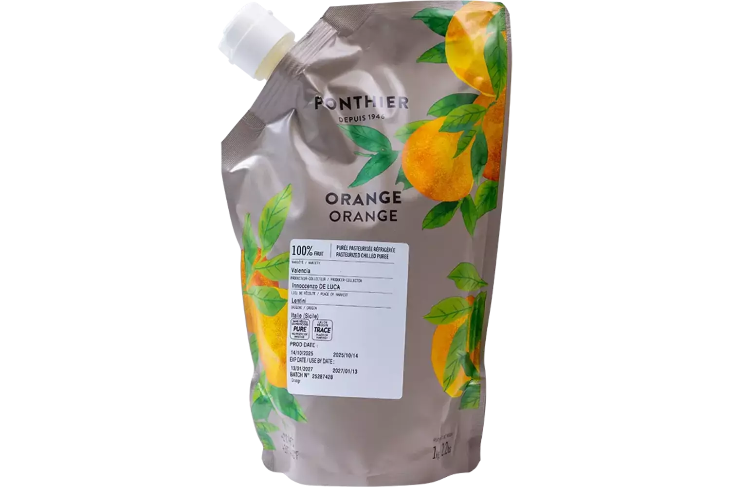 Fruitpuree sinaasappel 1kg stuk 1
